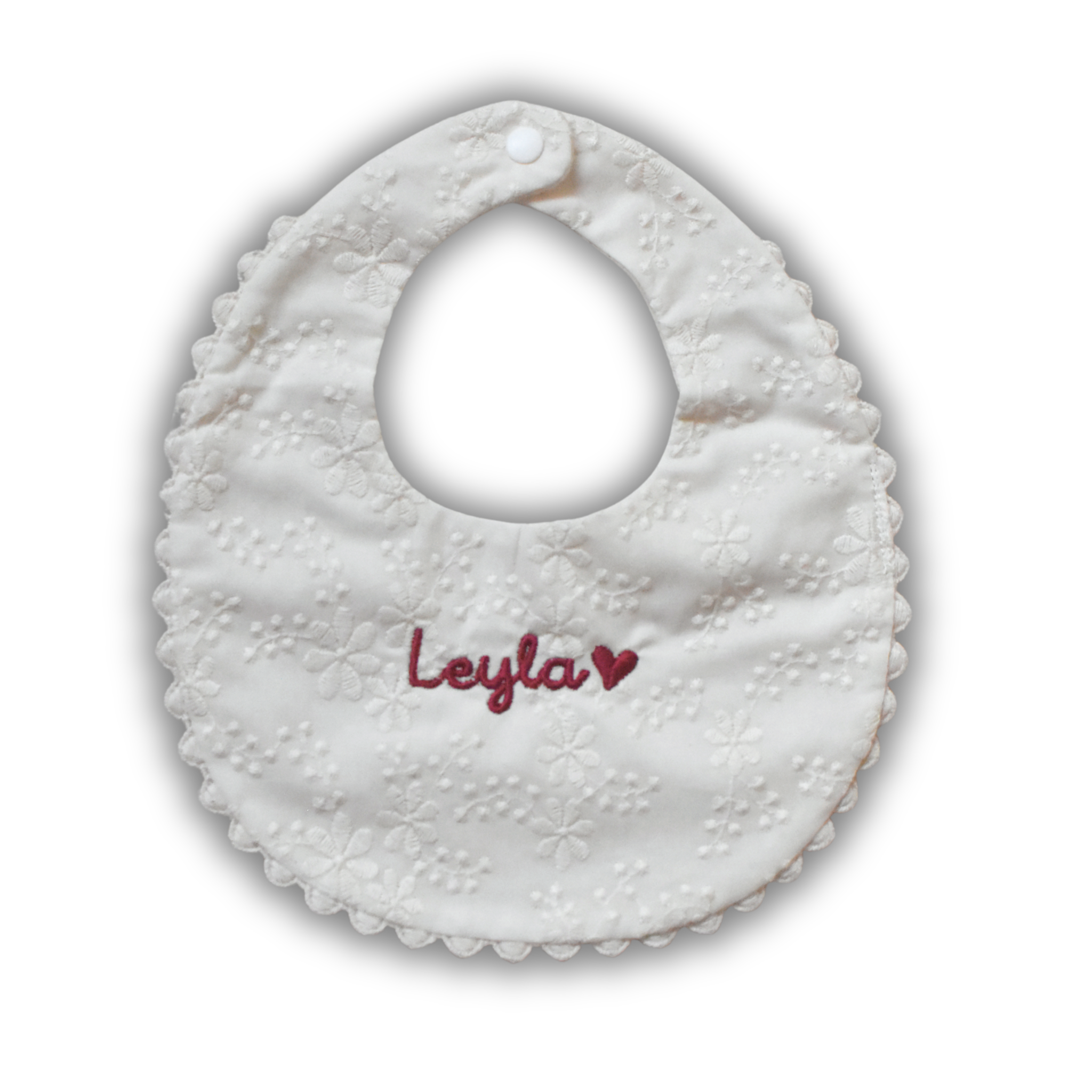 Bavoir chic personnalisé - Prénom brodé & col raffiné