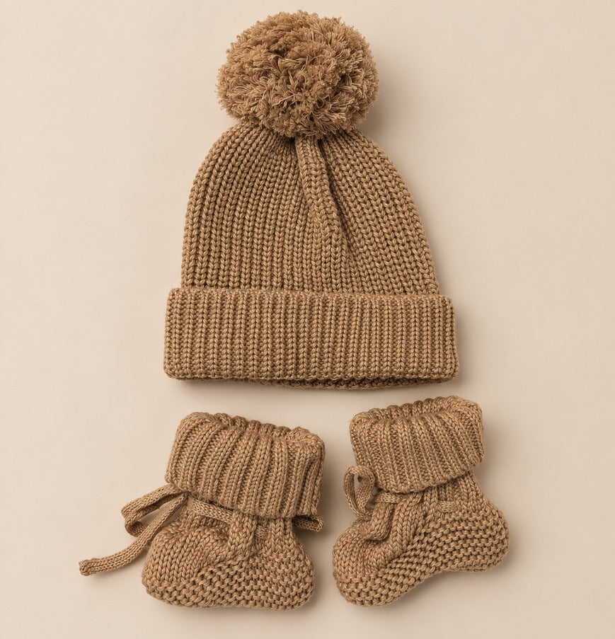 Coffret Naissance 3 Pièces – Body, Bonnet & Chaussons
