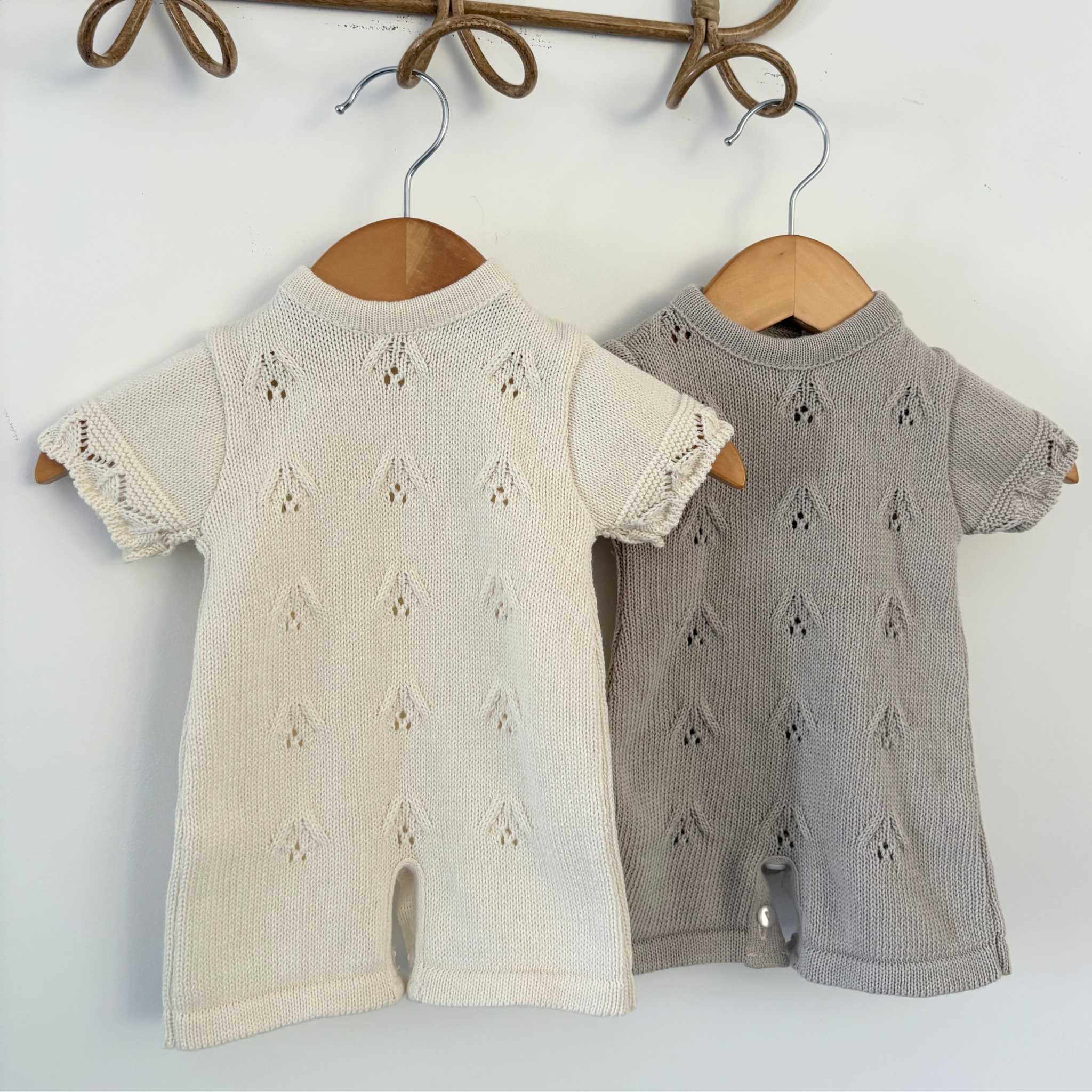 Barboteuse en tricot 100% coton  - Doux Souvenirs