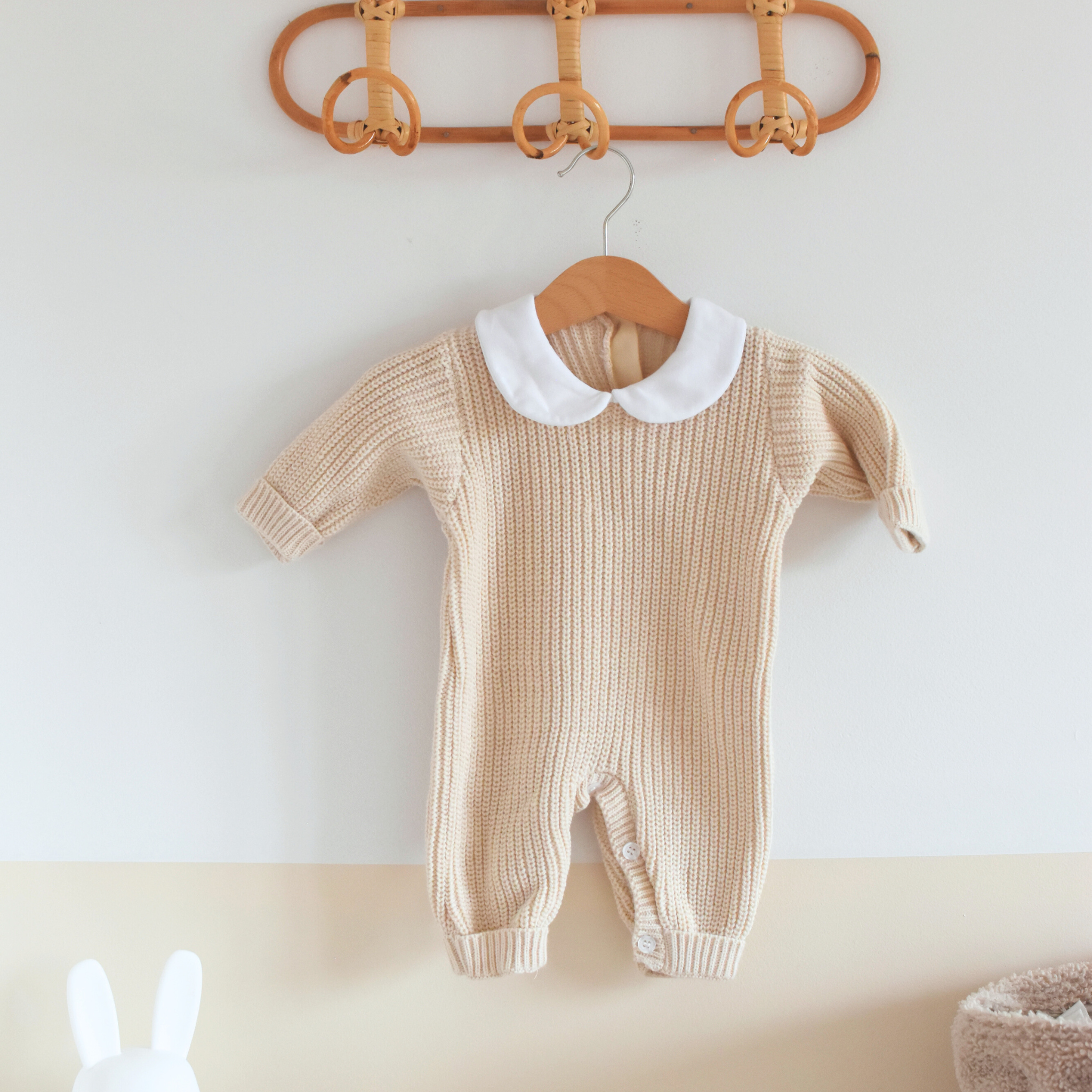 Combinaison tricot bébé à col Claudine - Ensemble 3 pièces