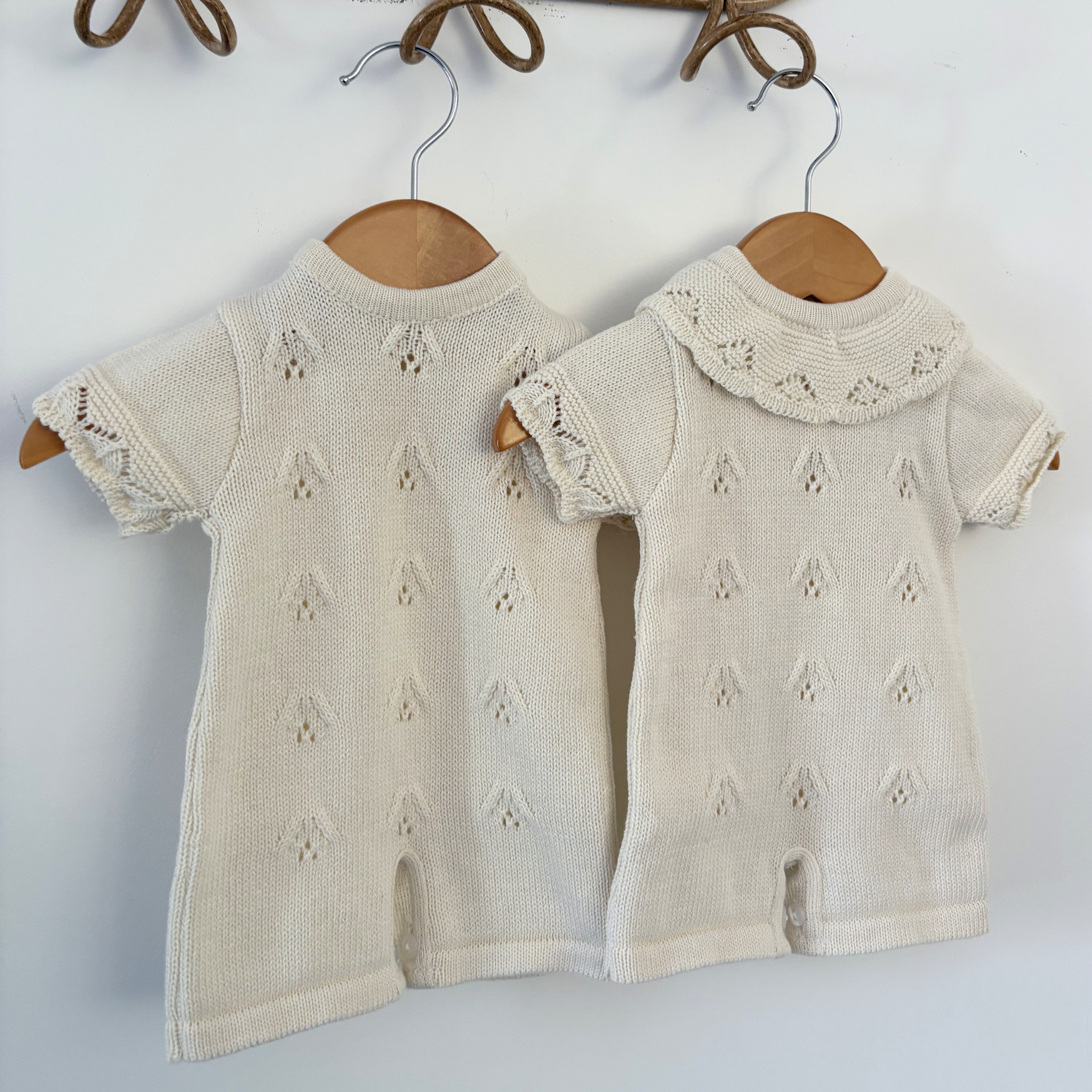 Barboteuse en tricot 100% coton  - Doux Souvenirs