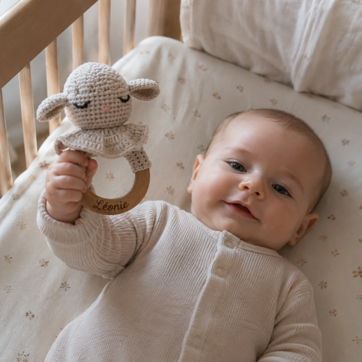 Le hochet en crochet personnalisé