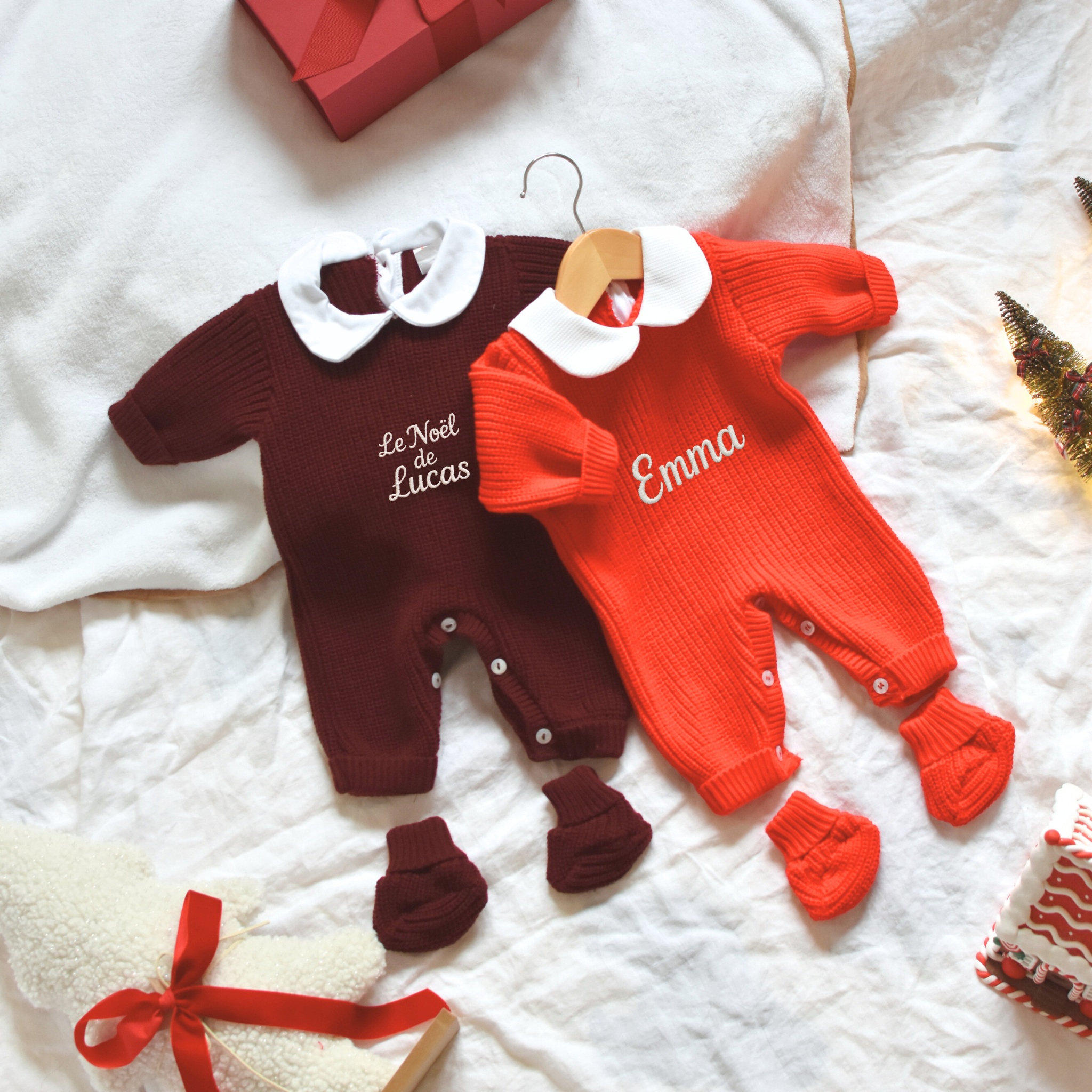 Tenue de Naissance Col Claudine– Noël