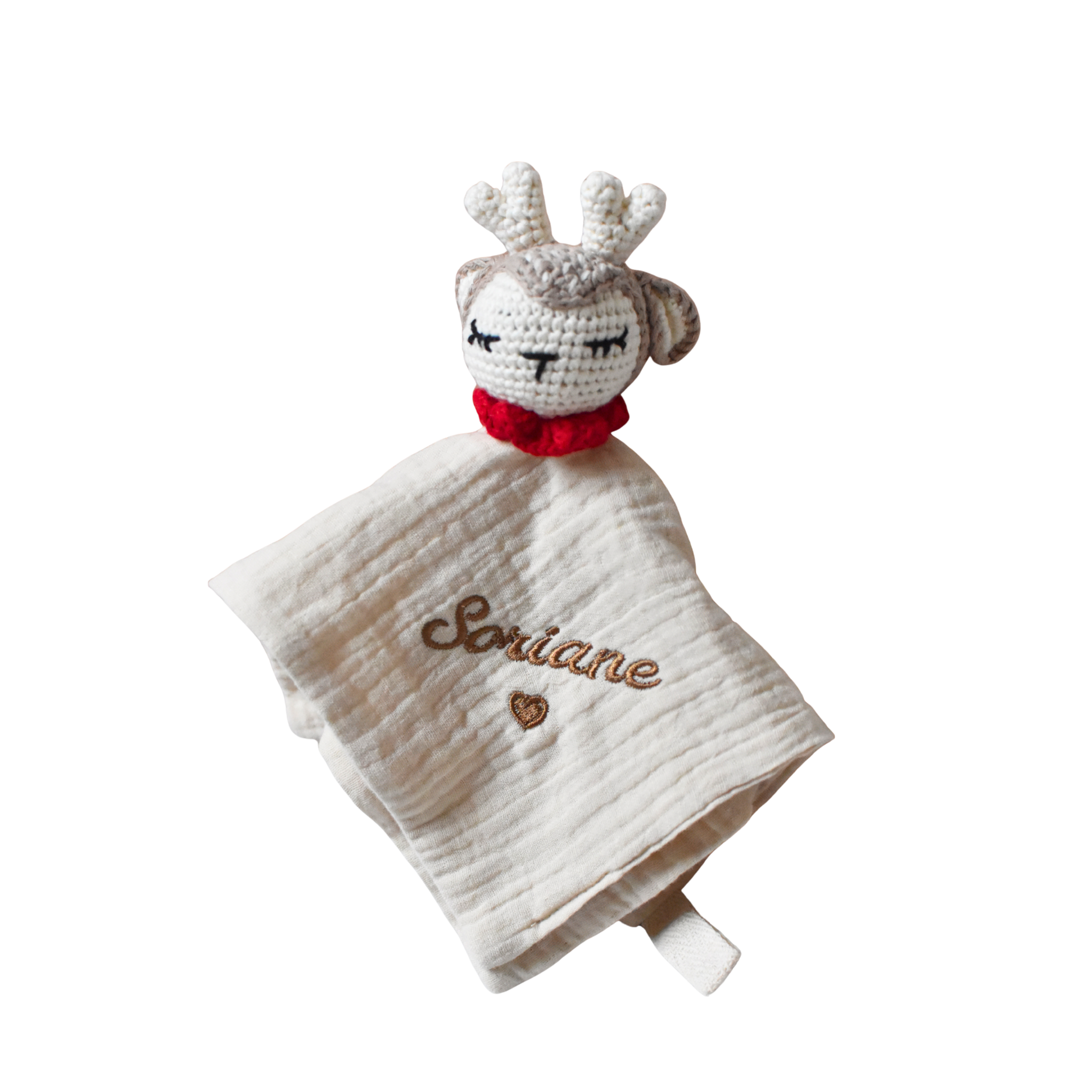 Doudou cerf  - personnalisable 🎄