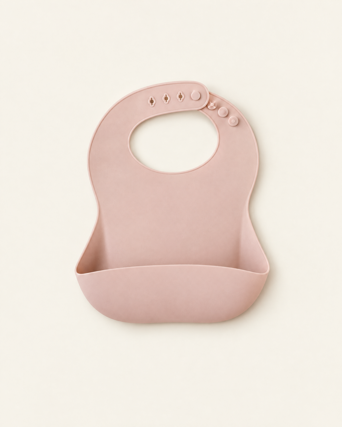 Bavoir en silicone à poche rose
