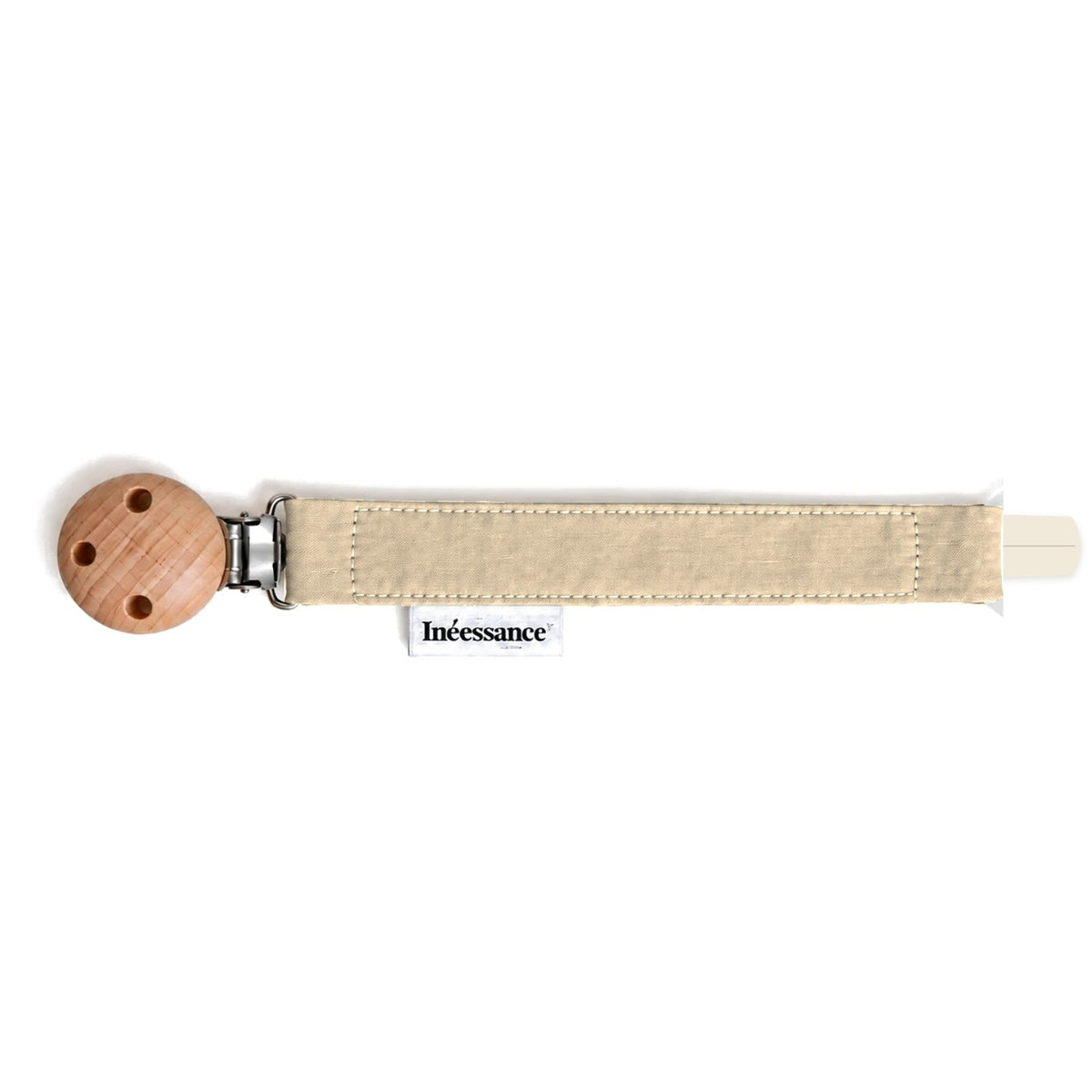 Attache tétine gaze de coton Beige