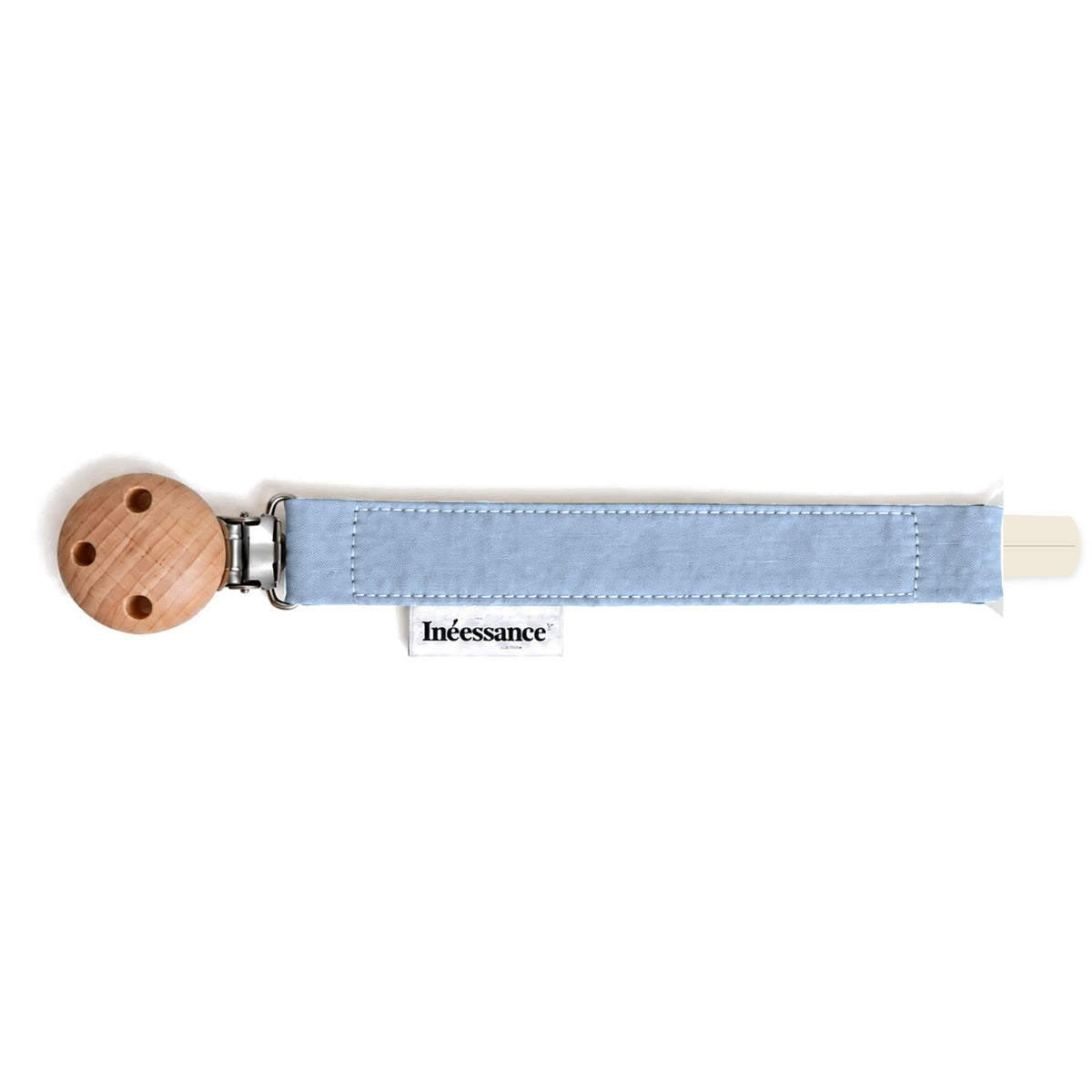Attache tétine gaze de coton Bleu