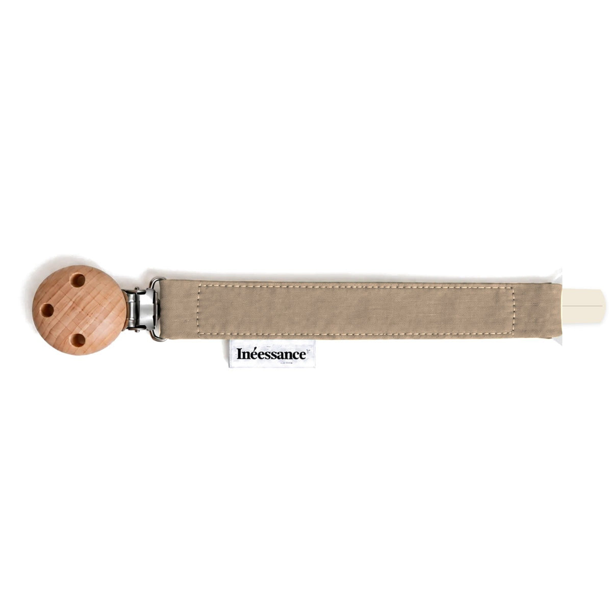 Attache tétine gaze de coton Taupe