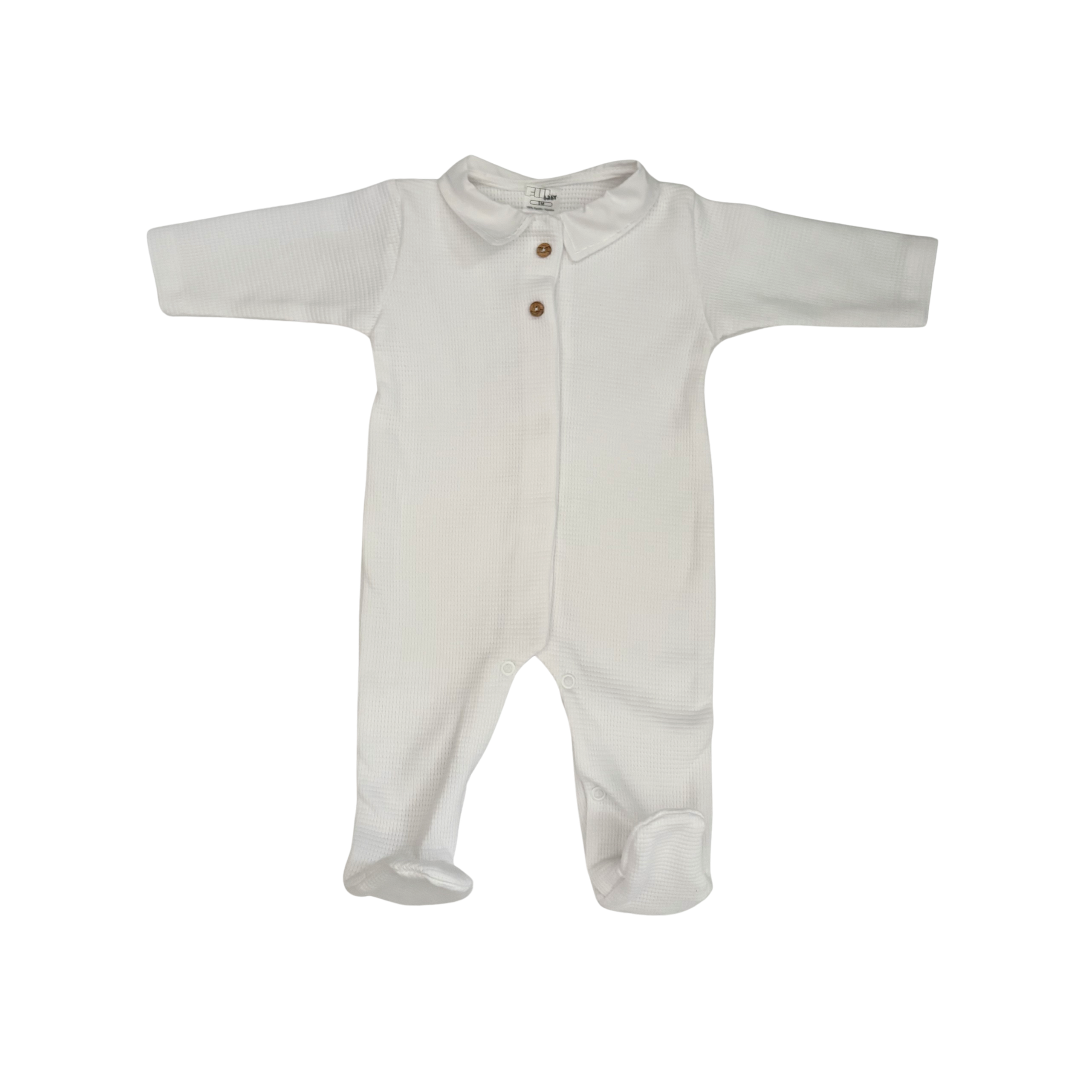 Pyjama bebe coton à col brodé - Tenue naissance