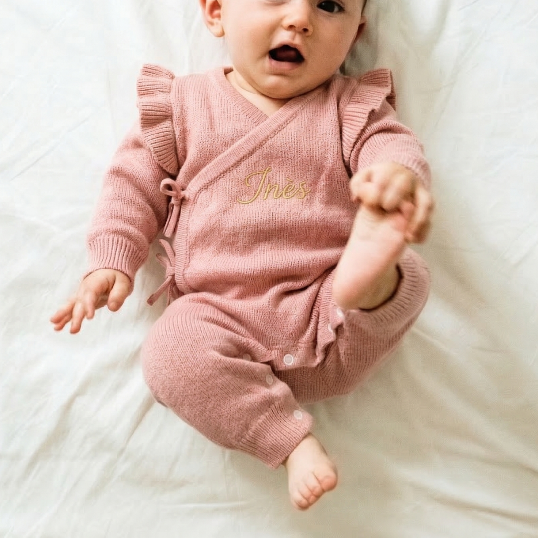 Combinaison bébé personnalisée (3 pièces) – Premiers souvenirs 🤍