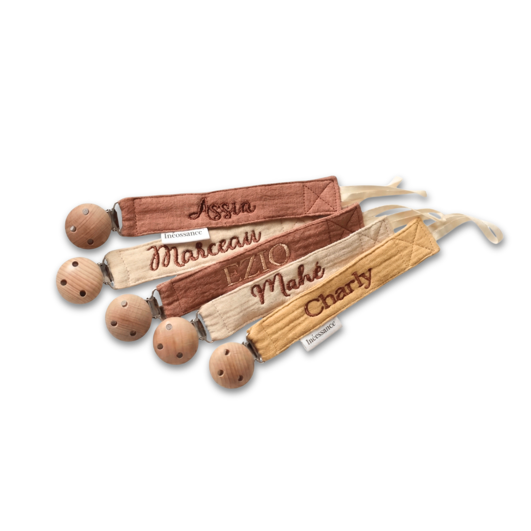 Attache tétine en gaze de coton