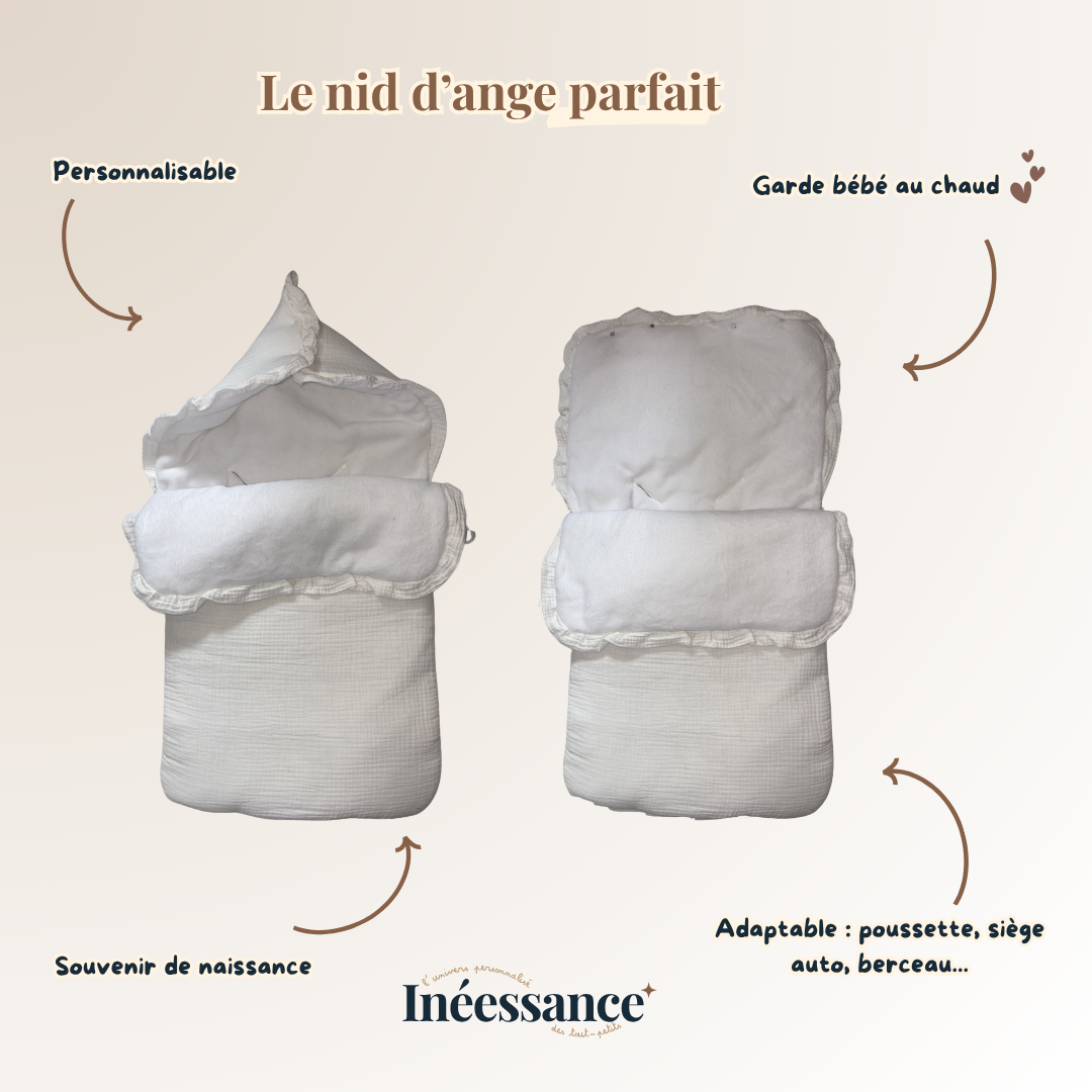 Nid d’ange bébé personnalisé - Douceur & Élégance
