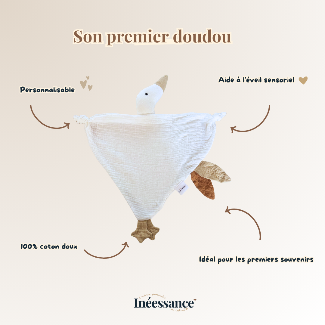 Mon Premier Doudou Oie Plat
