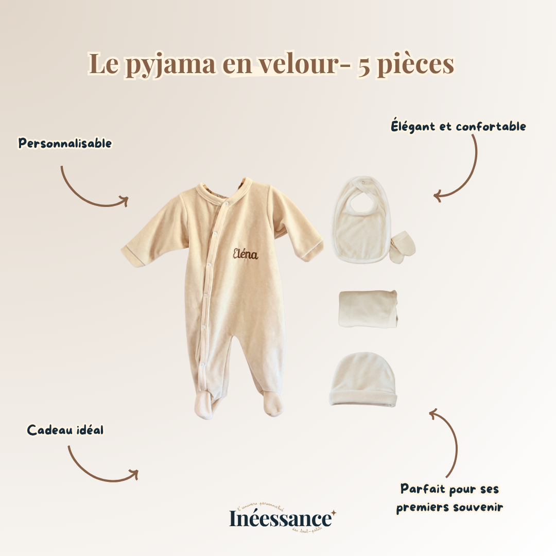 Ensemble Pyjama bébé Mini Velours - 5 pièces
