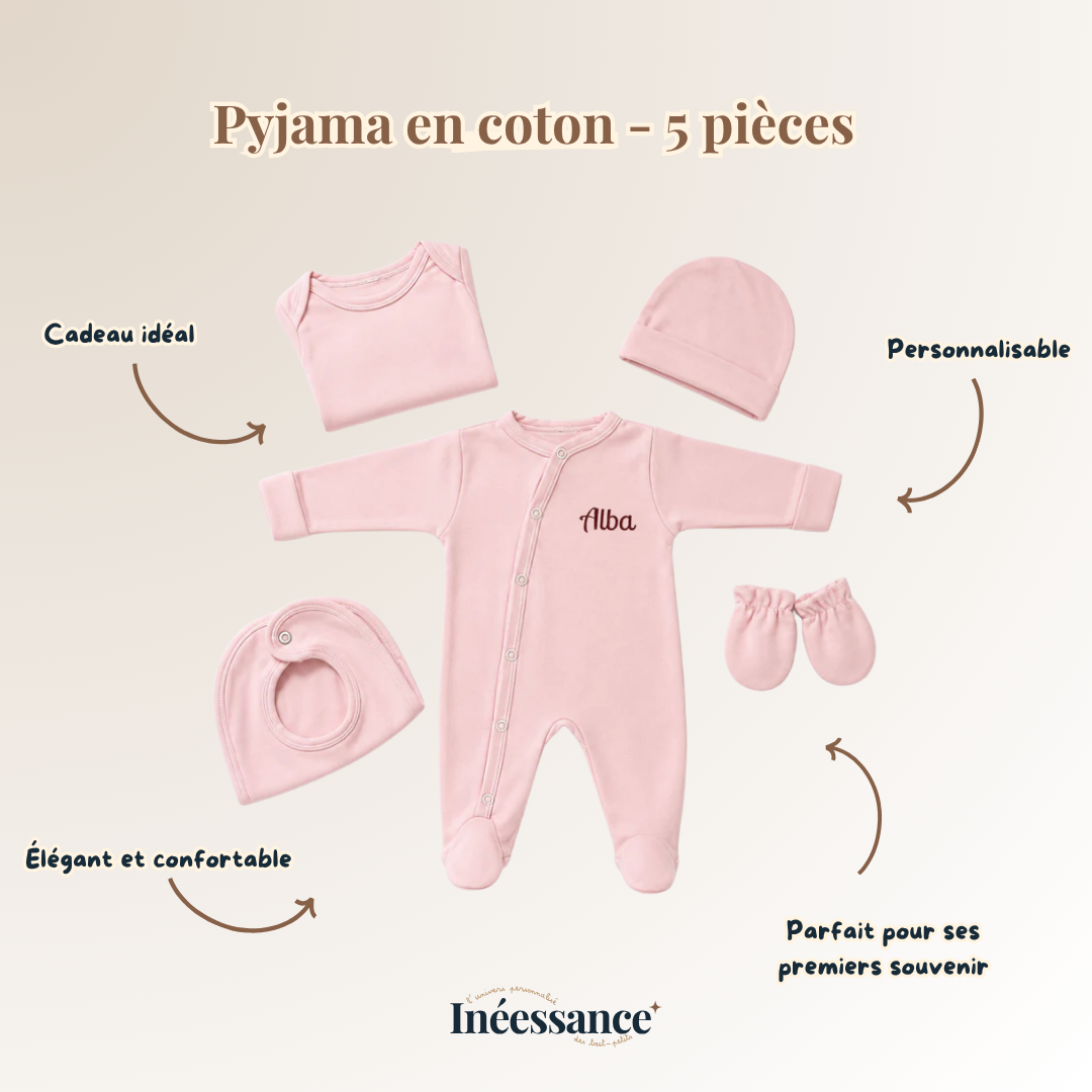 Ensemble Pyjama bébé en coton - 5 pièces